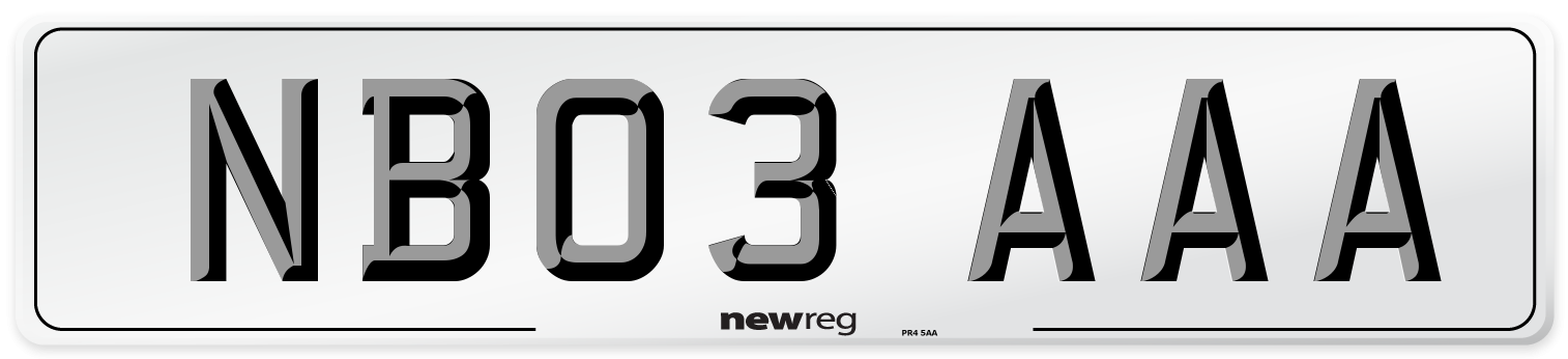 NB03 AAA Number Plate from New Reg